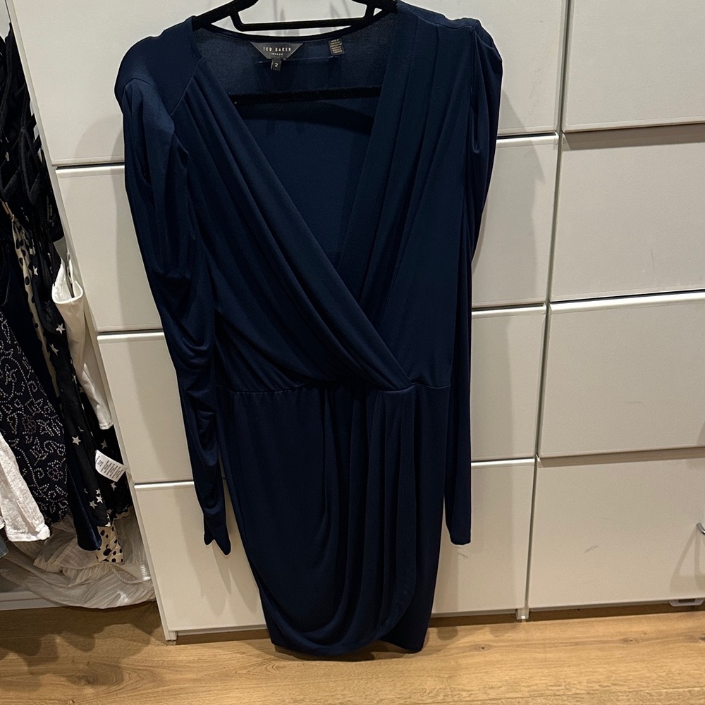 Ted Baker London Navy Long Sleeve Dress